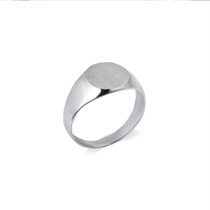 .925 Sterling Silver Engravable ﻿Round Signet Pinky Ring