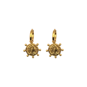 Coin Studded Hoops (one size)