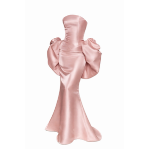 Valentina Strapless Corset Gown- Rose Quartz (S)