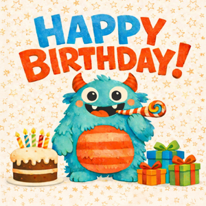 Moonpig Cute Illustrated Monster Birthday Card