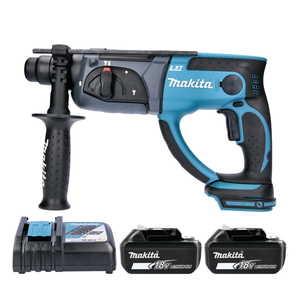Makita DHR202Z 18V LXT Cordless 20mm 230W SDS Plus Rotary Hammer Drill With 2 x 3Ah Batteries & Charger
