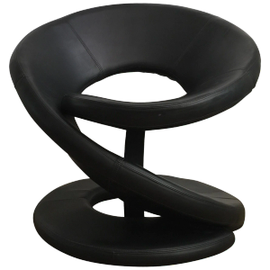 Sculptural Spiral Leather Ribbon Lounge Chair After Louis Durot