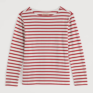 Seasalt Sailor Shirt Breton Deep Rust Size 14