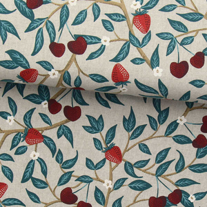 Toile de coton canvas - Cerises et fraises