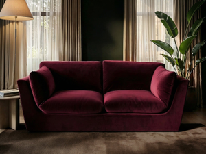 SOLACE+CO Orson 3 Seater Sofa Burgundy Velvet