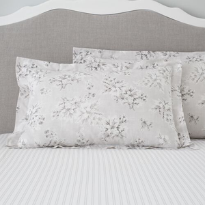 Lorraine Oxford Pillowcase Pair - Grey