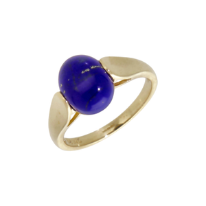 Pre-Owned 9ct Yellow Gold Lapis Lazuli Solitaire Dress Ring