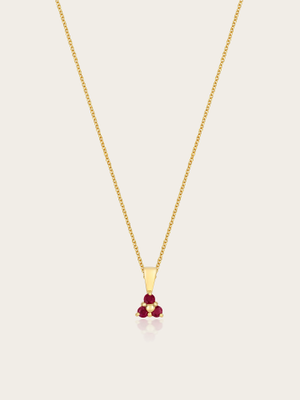 Mia Natural Ruby 9K Yellow Gold Trilogy Pendant