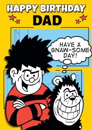 Beano Dennis And Gnasher Dad Happy Birthday Card