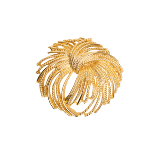 Gold Plated Textured Swirl Brooch