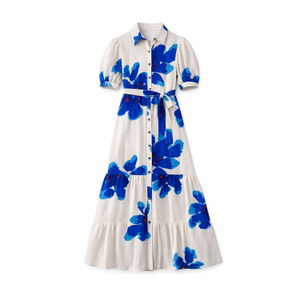 Yumi Blue Scattered Floral Shirt Dress (M)