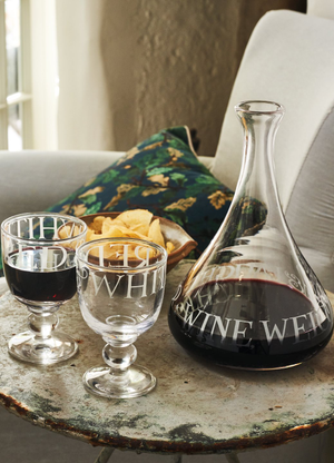 Black Toast Set Of 2 Small Wine Crystal Glasses