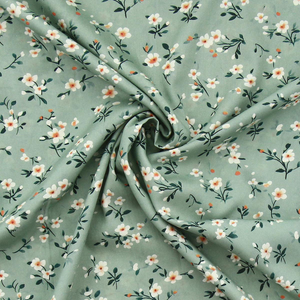 Tissu viscose Rosier sauvage - Sauge