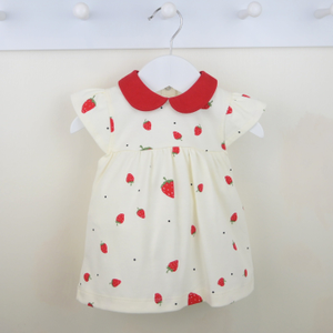 100% Cotton Strawberry Print Summer Dress