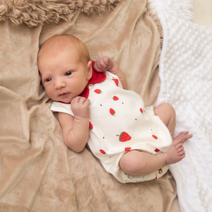 100% Cotton Strawberry Print Romper
