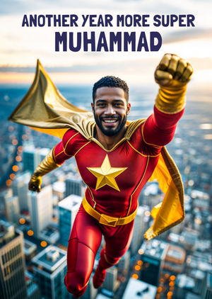 Another Year More Super Face Swap Superhero Birthday Card