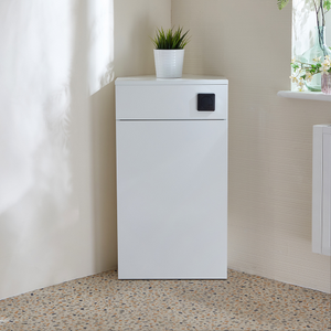 Milano Lurus - White Modern Corner WC Unit with Black Flush (Excluding Pan)