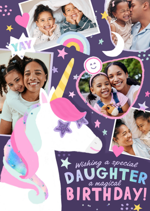 Wishing A Special Daughter A Magical Birthday Photo Upload Card 