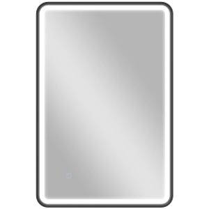 HOMCOM Espejo de baño con iluminación 90 x 60 cm, espejo LED de pared, antivaho, 3 colores de luz, regulable, negro
