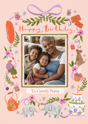 To A Lovely Nana Photo Upload Happy Birthday Card