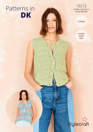Waistcoats in Stylecraft Cotton Twist DK and Colour Burst DK(10212)