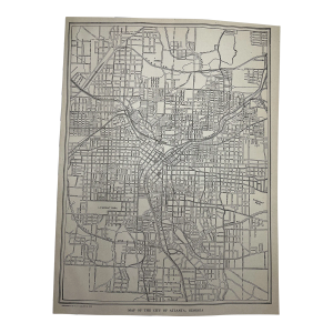 Antique 1920s Atlanta Georgia City Map