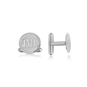 .925 Sterling Silver Custom Initials Letter "A-Z" Engravable Cufflinks