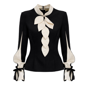Elegant Fitted Blouse - Black (M)