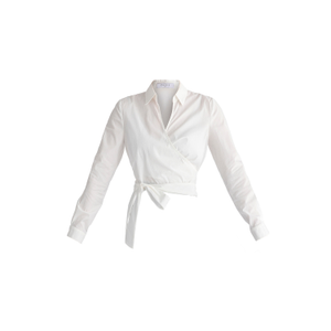 Side Tie Wrap Blouse In White (L)