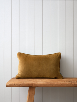 Belvedere Velvet Rectangle Cushion Cover in Ginger