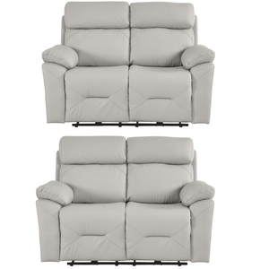 Renato Genuine Leather Light Grey Electric Power Recliner 2+2 Sofa Set