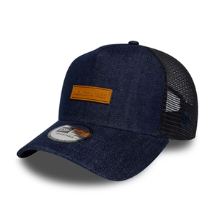 New Era Denim Navy 9FORTY A-Frame Trucker Adjustable Cap
