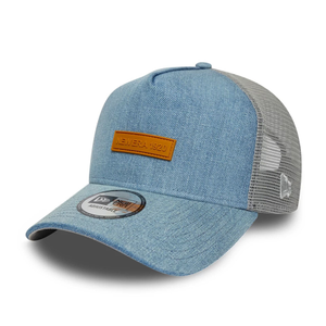 New Era Washed Denim Navy 9FORTY A-Frame Trucker Adjustable Cap