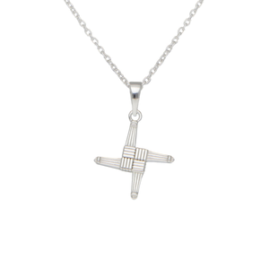 New Sterling Silver St.Brigids Cross Pendant & Chain Necklace