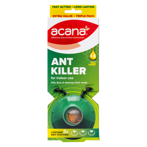 ACANA Ant Killer Bait Stations 3 Pack | Real Honey Bait, Kills Queen, Up to 90 Days Protection