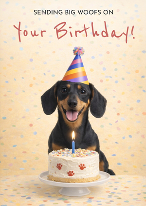 Sending Big Woofs On Your Birthday Card