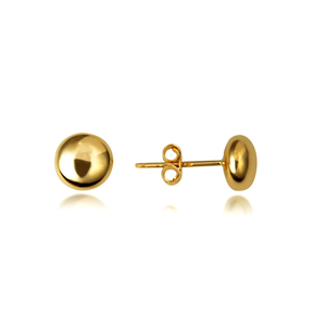14K Yellow Gold Round Ball Stud Earrings 7mm