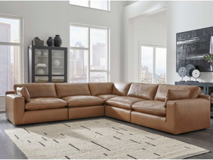 Armless Chair Emilia Caramel Leather Modular Sectional Units