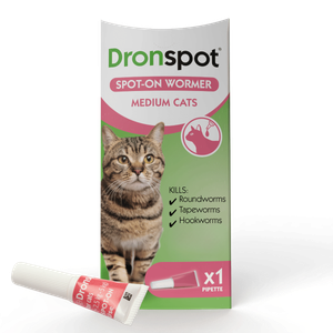 Dronspot Spot On Wormer for Medium Cats - Pack Size : 1 Pipettes
