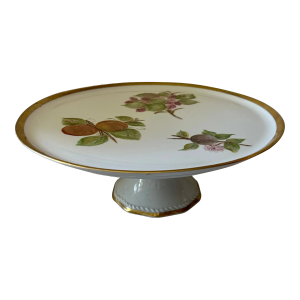 Vintage Hand Painted Gold-Trimmed Ceramic Cake Stand by Jahre Bareuther