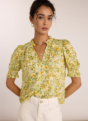 Nolan Printed Blouse - UK 12 | EU 38 | US 08 / Yellow Trailing Floral