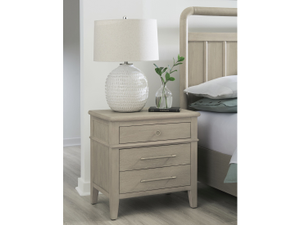 Camden Chai Three Drawer Oak Wood Nightstand