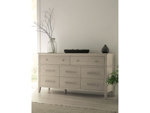 Camden Eight Drawer Oak Wood Dresser in Chai