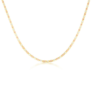 2mm/2.5mm Gold Valentino Chain Link Necklace (Available in Tri-Color Gold)