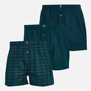 French Connection Mens FC Three Pack Woven Boxers Multi 3 Check/Gingham/Check