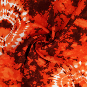 Tissu imprimé tie and dye - Orange
