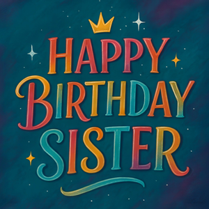 Moonpig Colourful Typographic Happy Birthday Sister Card