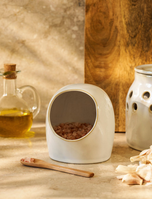 Ithaca Salt Cellar - Stoneware, White