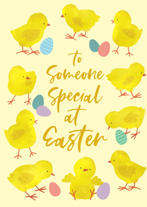 Cute Yellow Chicks Someone Special Easter Card