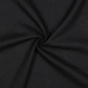 Tissu lin coton lavé - Noir